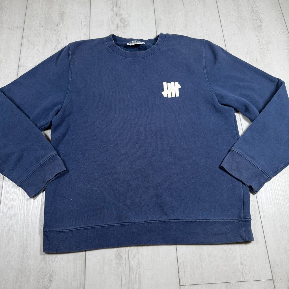 Undefeated Men's Medium Sweatshirt Blue Crewneck UNDFTD